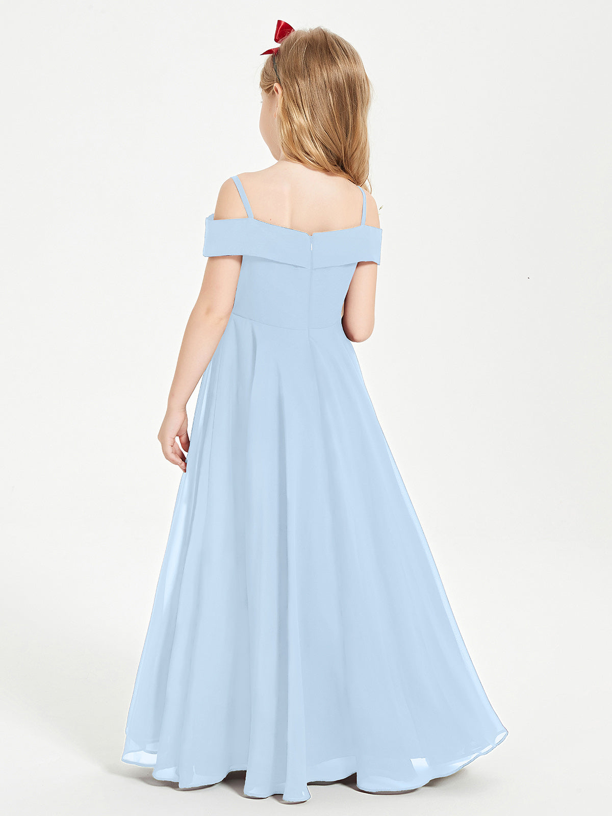 Off-the-Shoulder Dresses for Stylish Junior Bridesmaids Sky Blue